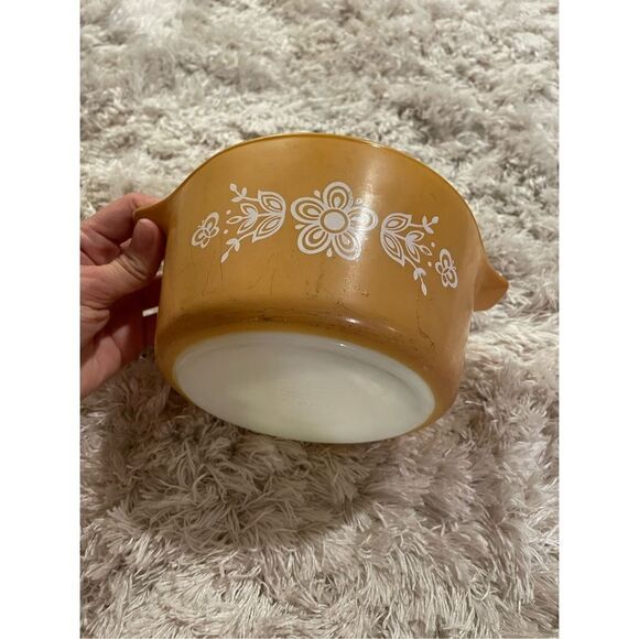 Pyrex vintage 473 butterfly gold 1qt casserole dish - Picture 2 of 5